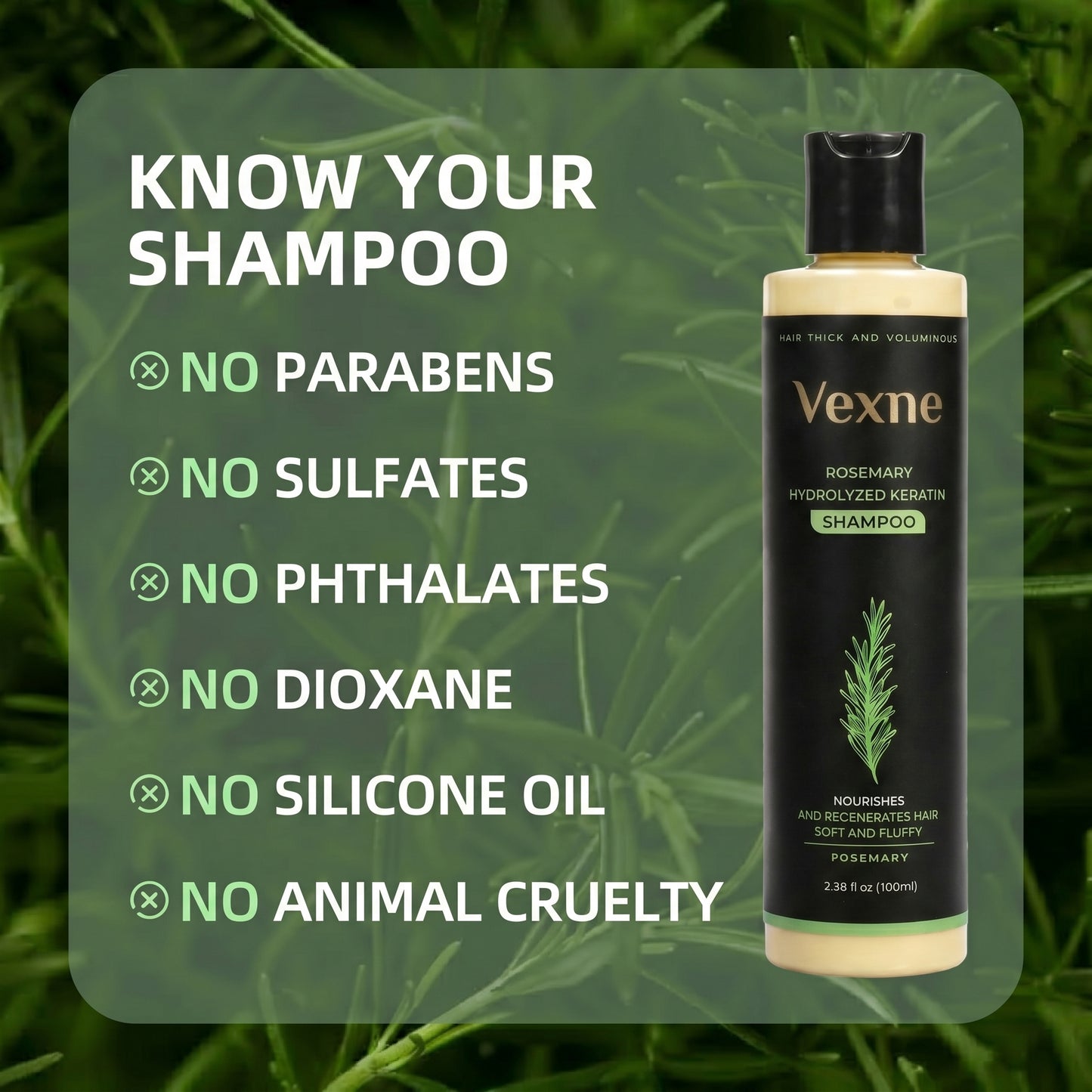 🔥LAST DAY 50% OFF - Vexne® Organic Rosemary Hair Growth Shampoo