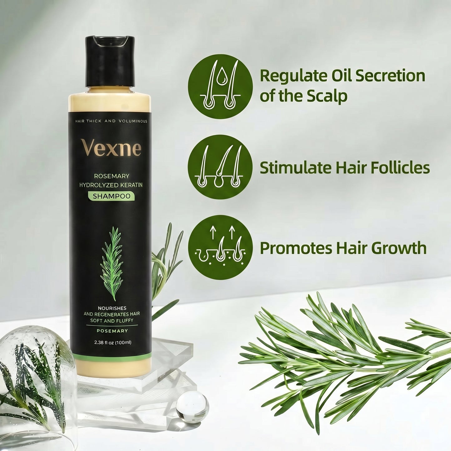 🔥LAST DAY 50% OFF - Vexne® Organic Rosemary Hair Growth Shampoo
